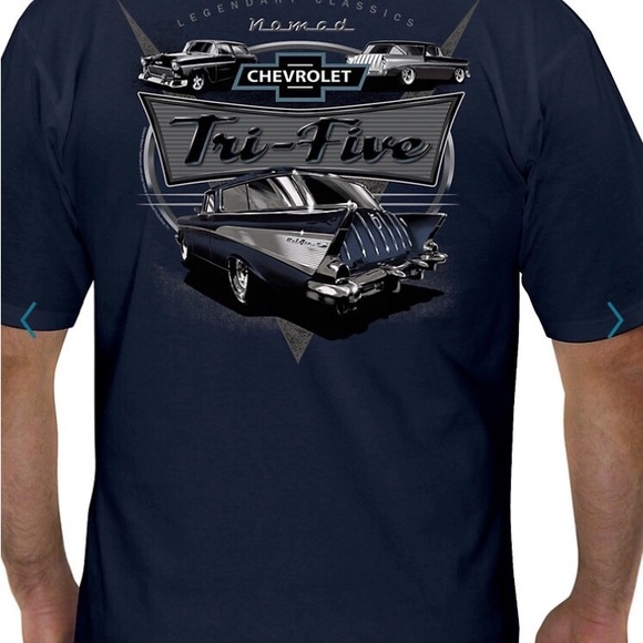 Newport blue Chevrolet nomad tri-five car graphic tee shirt size medium M NWT - Picture 3 of 14